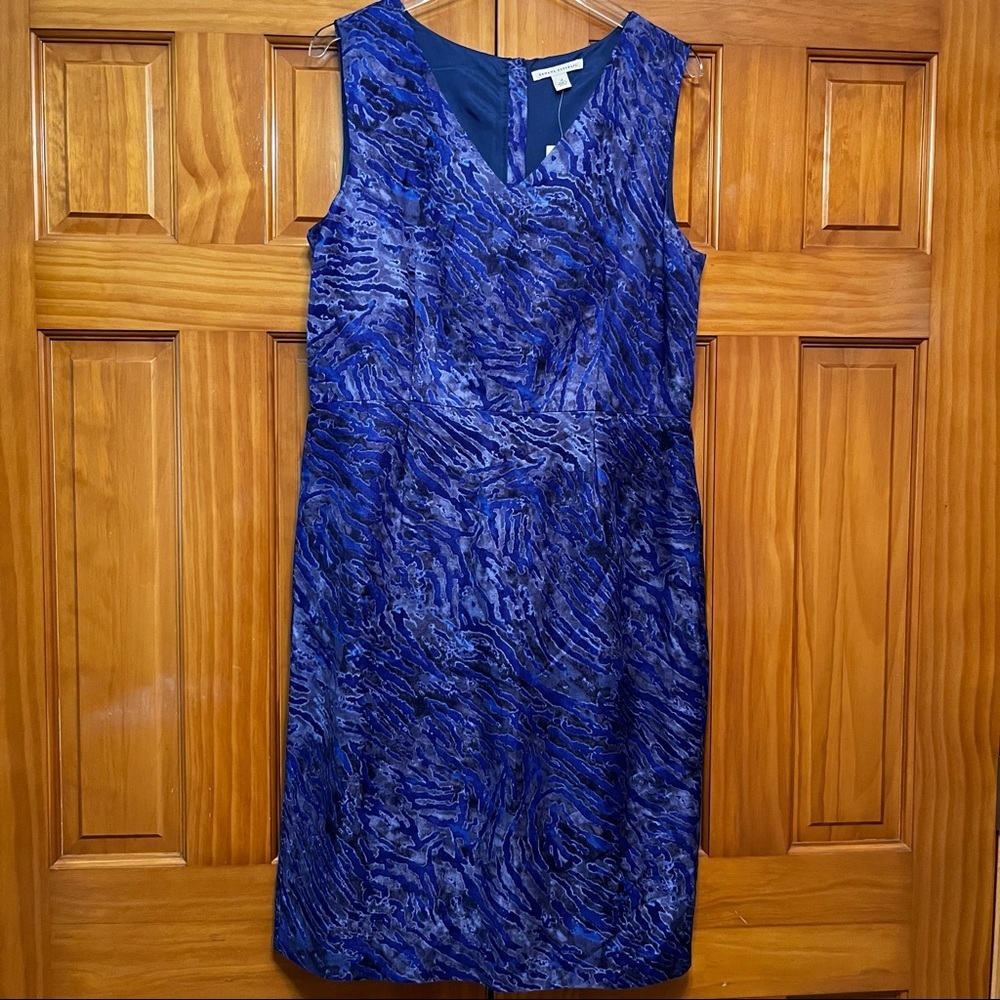 Banana Republic Linen Blend Blue Dress Size 14 NWT